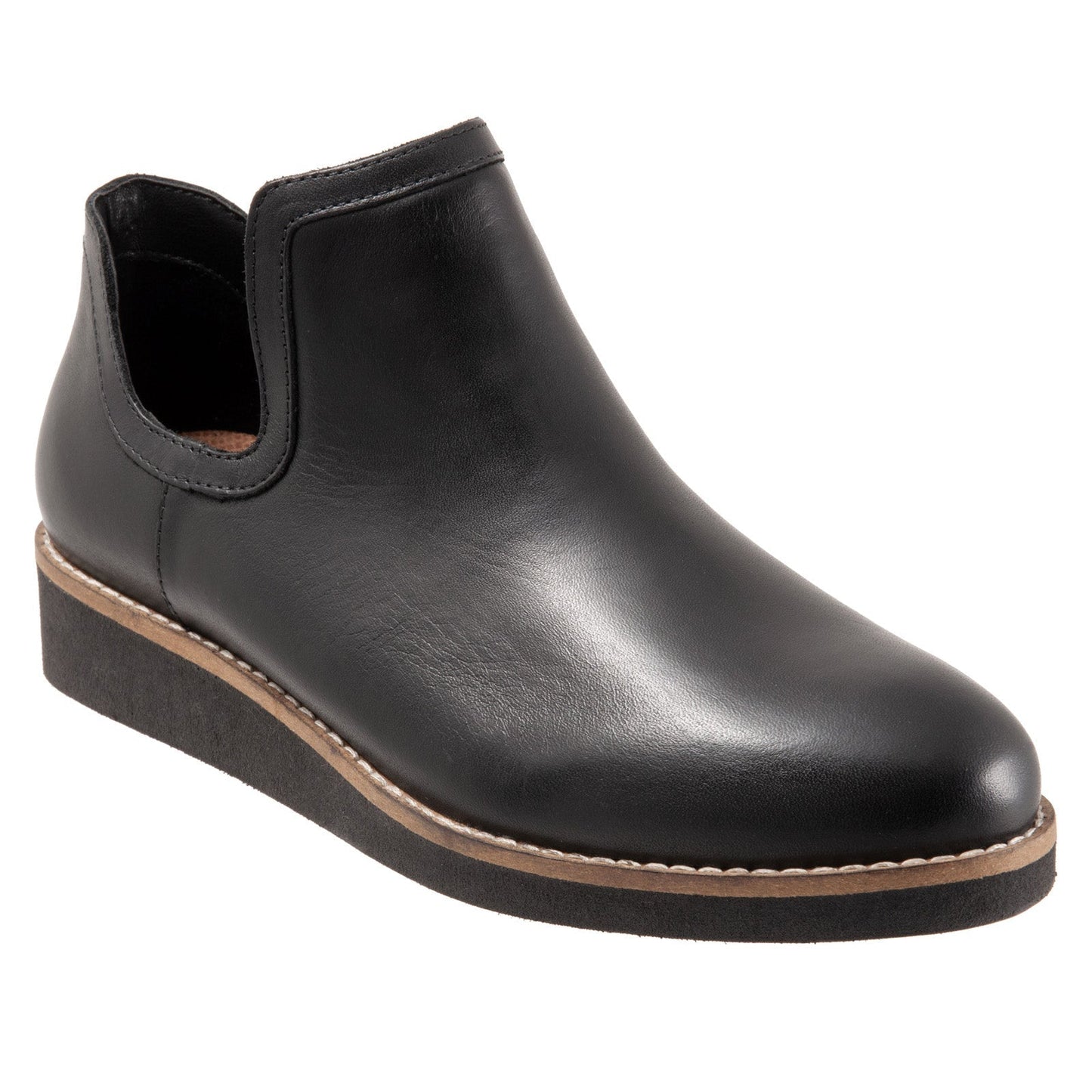 Softwalk Woodbury S2260-001 Womens Black Leather Ankle & Booties Boots