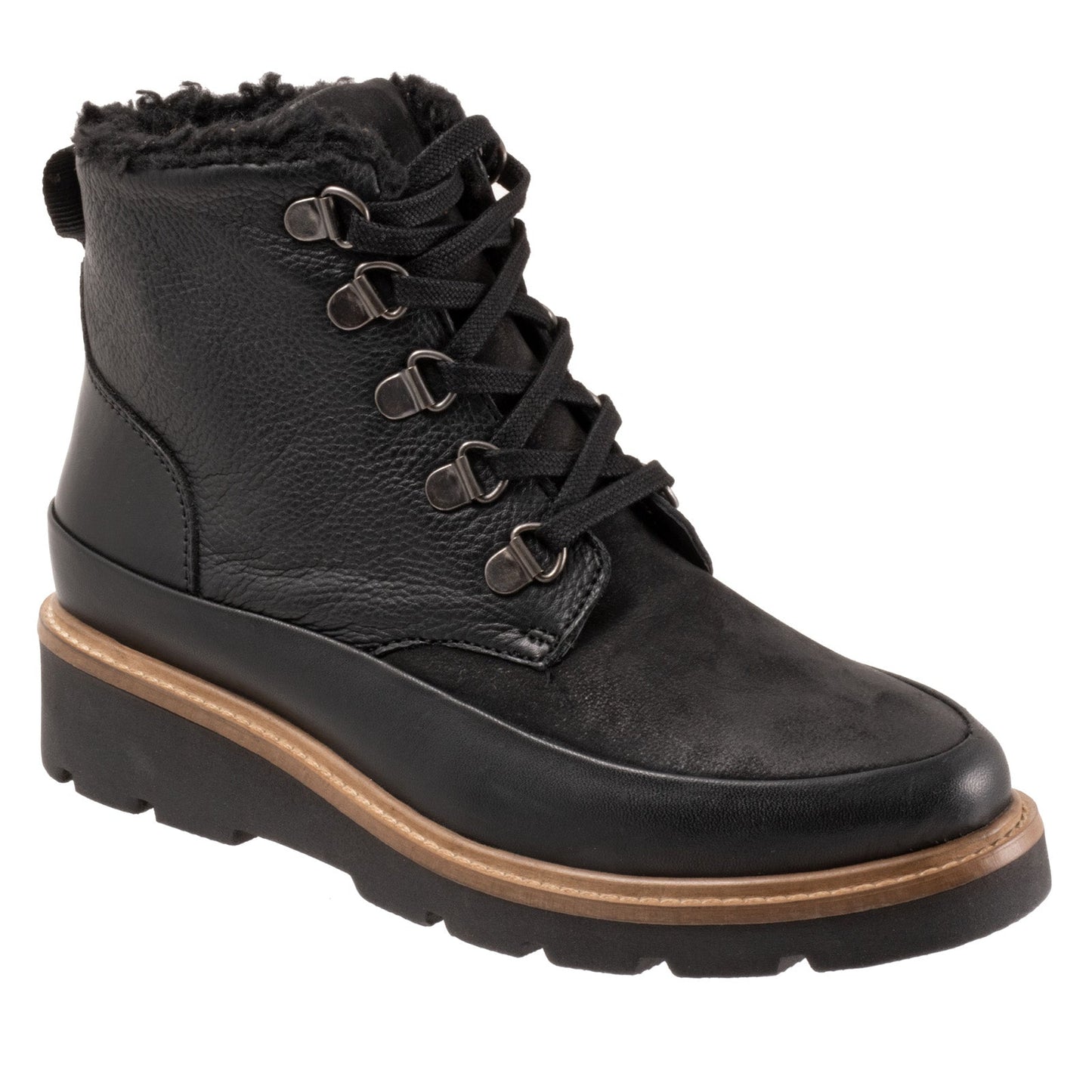 Softwalk Whitney S2261-001 Womens Black Leather Casual Dress Boots