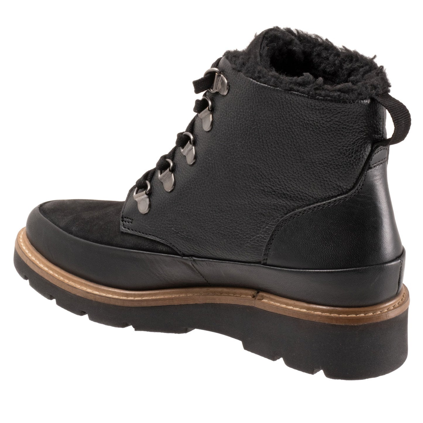 Softwalk Whitney S2261-001 Womens Black Leather Casual Dress Boots