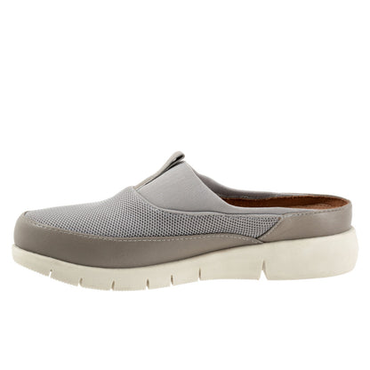 Softwalk Aberdeen Sport S2300-058 Womens Gray Wide Leather Clog Flats Shoes