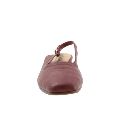 Softwalk Vittoria S2323-668 Womens Burgundy Leather Slingback Flats Shoes