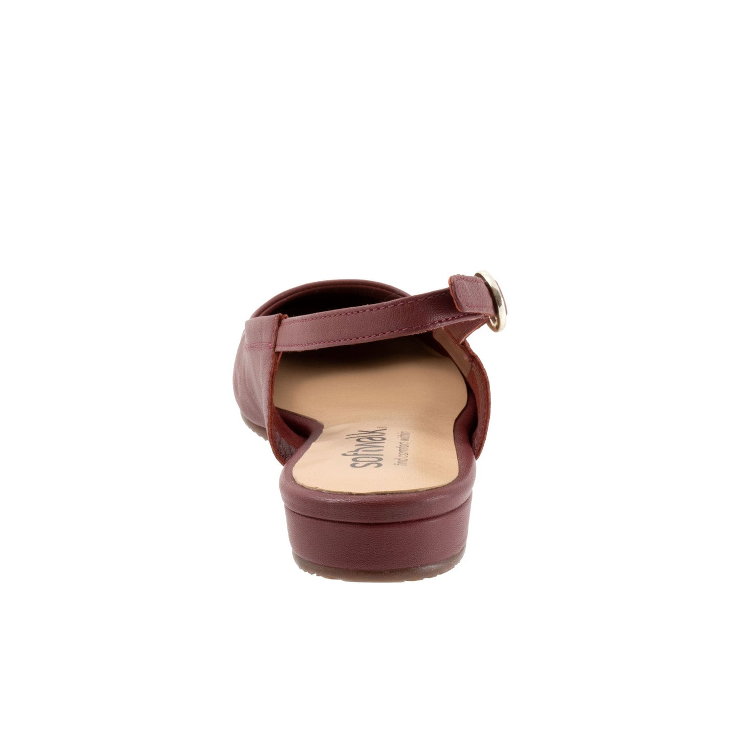 Softwalk Vittoria S2323-668 Womens Burgundy Leather Slingback Flats Shoes