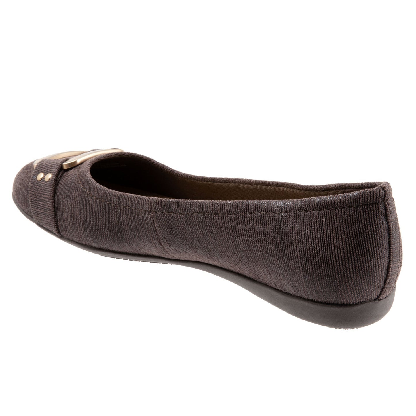 Trotters Sizzle T1251-200 Womens Brown Narrow Leather Ballet Flats Shoes