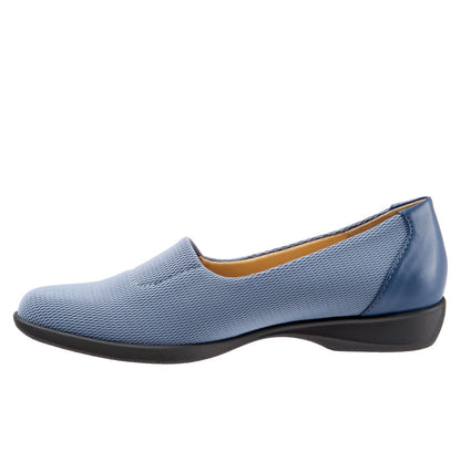 Trotters Jake T1464-433 Womens Blue Wide Mesh Slip On Loafer Flats Shoes