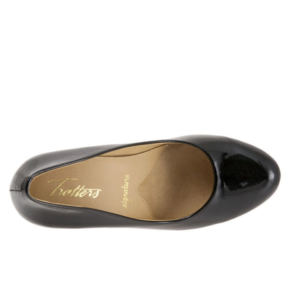 Trotters Gigi T1505-016 Womens Black Narrow Leather Pumps Heels Shoes