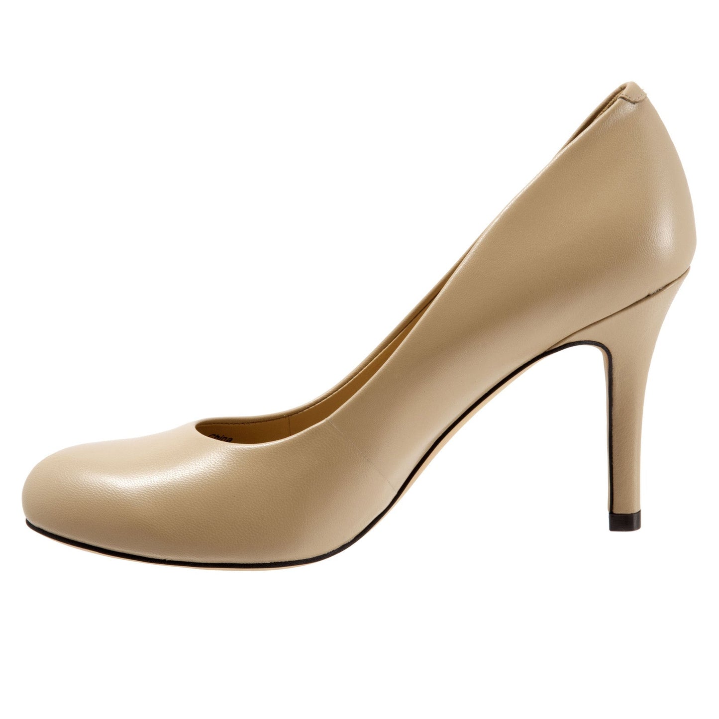 Trotters Gigi T1505-185 Womens Beige Narrow Leather Pumps Heels Shoes