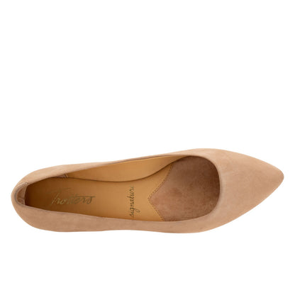 Trotters Estee T1556-107 Womens Brown Nubuck Slip On Loafer Flats Shoes