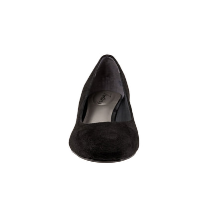 Trotters Lola T1561-003 Womens Black Extra Narrow Suede Pumps Heels Shoes