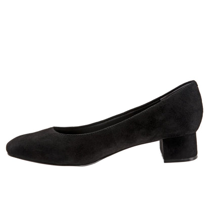 Trotters Lola T1561-003 Womens Black Extra Narrow Suede Pumps Heels Shoes
