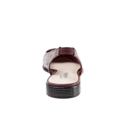 Trotters Lucy T1711-755 Womens Burgundy Narrow Slingback Flats Shoes