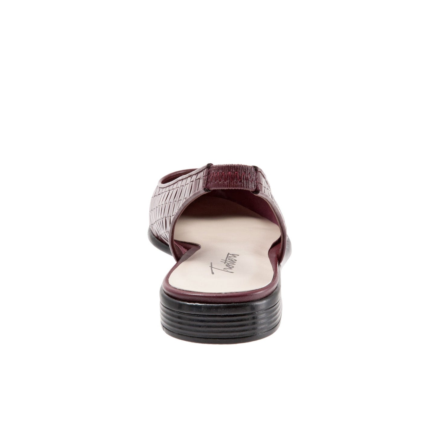 Trotters Lucy T1711-755 Womens Burgundy Wide Leather Slingback Flats Shoes