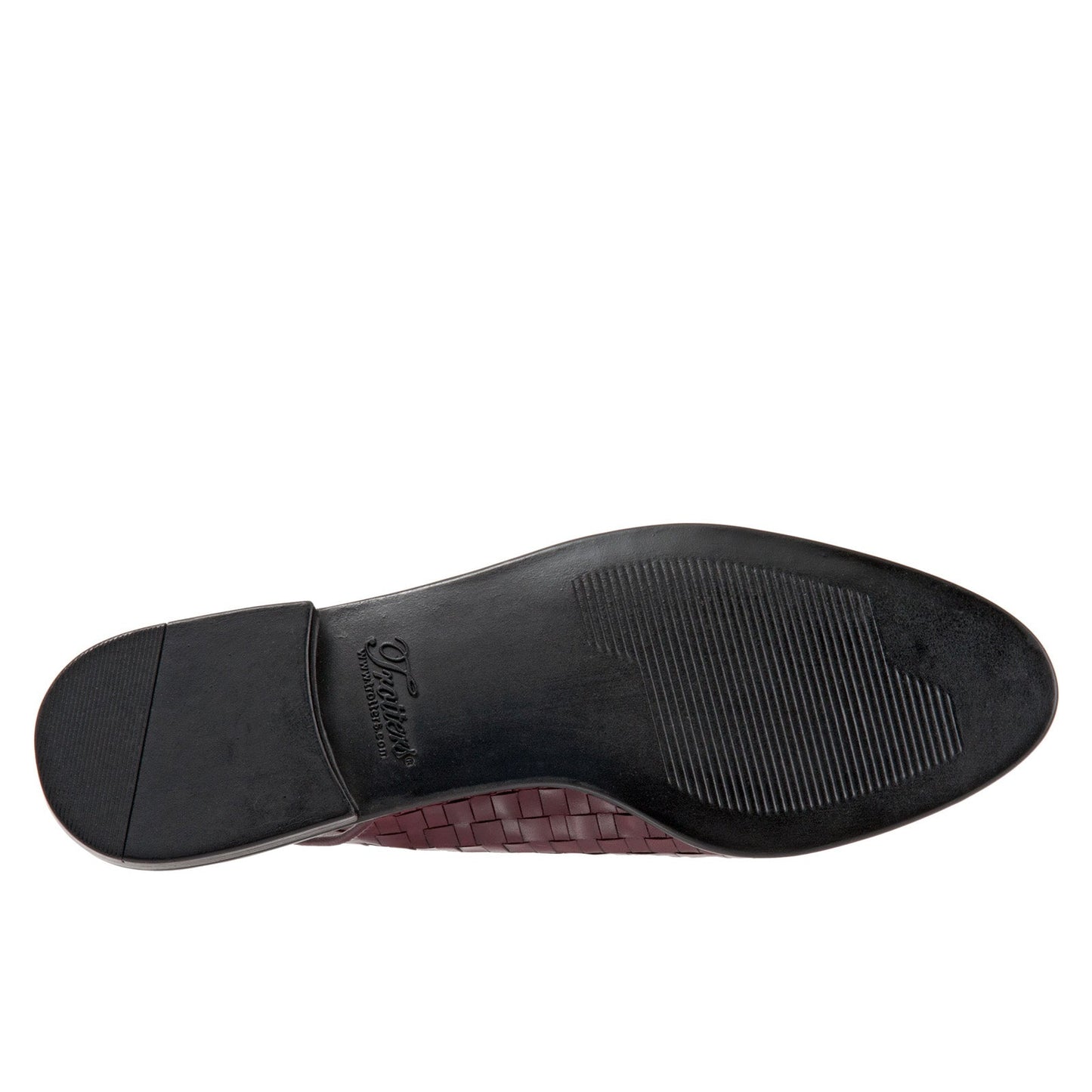 Trotters Lucy T1711-755 Womens Burgundy Wide Leather Slingback Flats Shoes