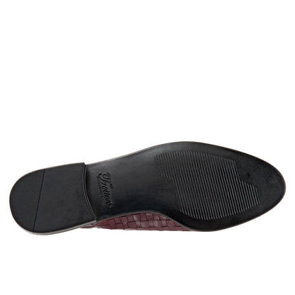 Trotters Lucy T1711-755 Womens Burgundy Wide Leather Slingback Flats Shoes