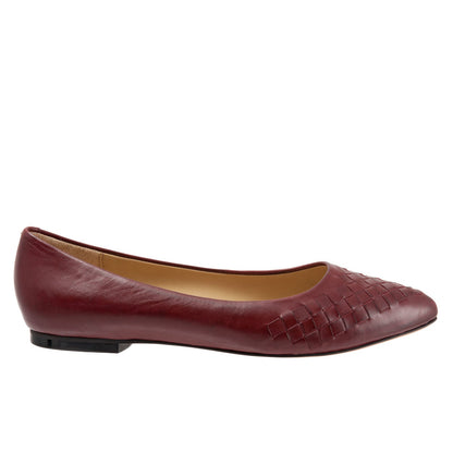 Trotters Estee Woven T1769-601 Womens Red Leather Loafer Flats Shoes