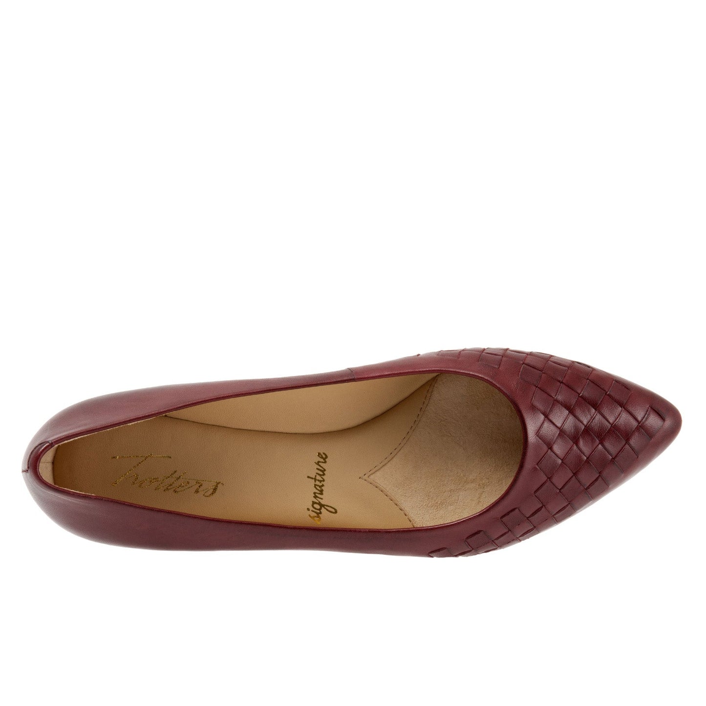 Trotters Estee Woven T1769-601 Womens Red Leather Loafer Flats Shoes