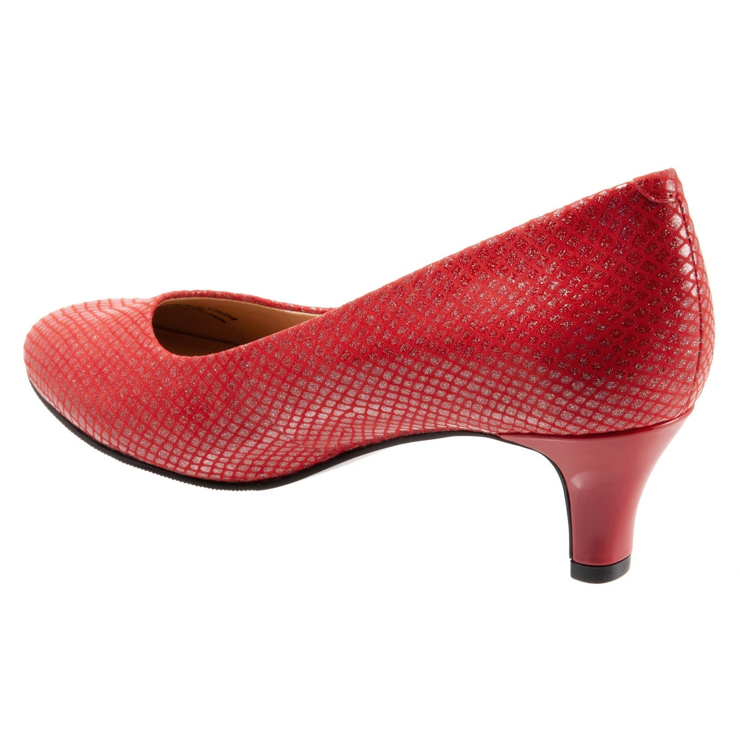 Trotters Fab T1905-600 Womens Red Narrow Leather Slip On Pumps Heels Shoes