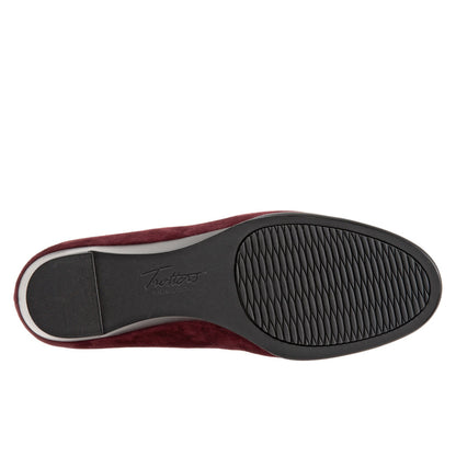Trotters Winnie T1965-627 Womens Burgundy Narrow Leather Wedges Heels Shoes