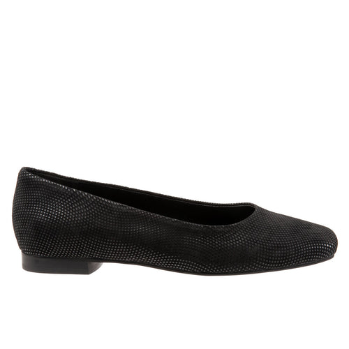 Trotters Honor T2057-004 Womens Black Narrow Leather Ballet Flats Shoes