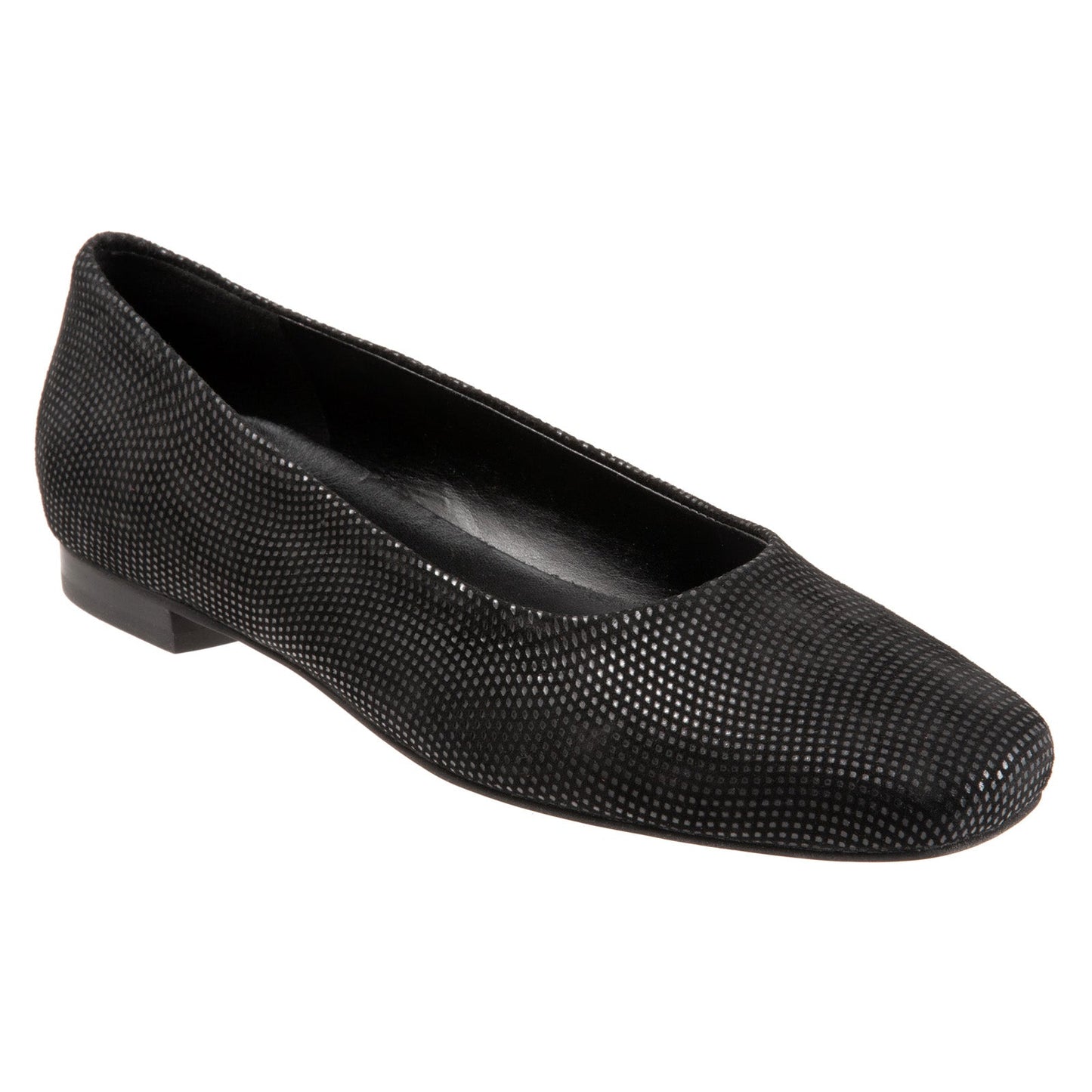 Trotters Honor T2057-004 Womens Black Narrow Leather Ballet Flats Shoes