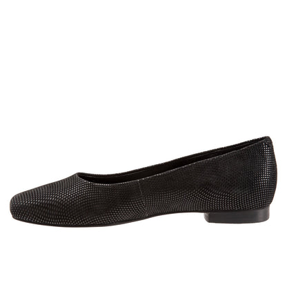 Trotters Honor T2057-004 Womens Black Narrow Leather Ballet Flats Shoes