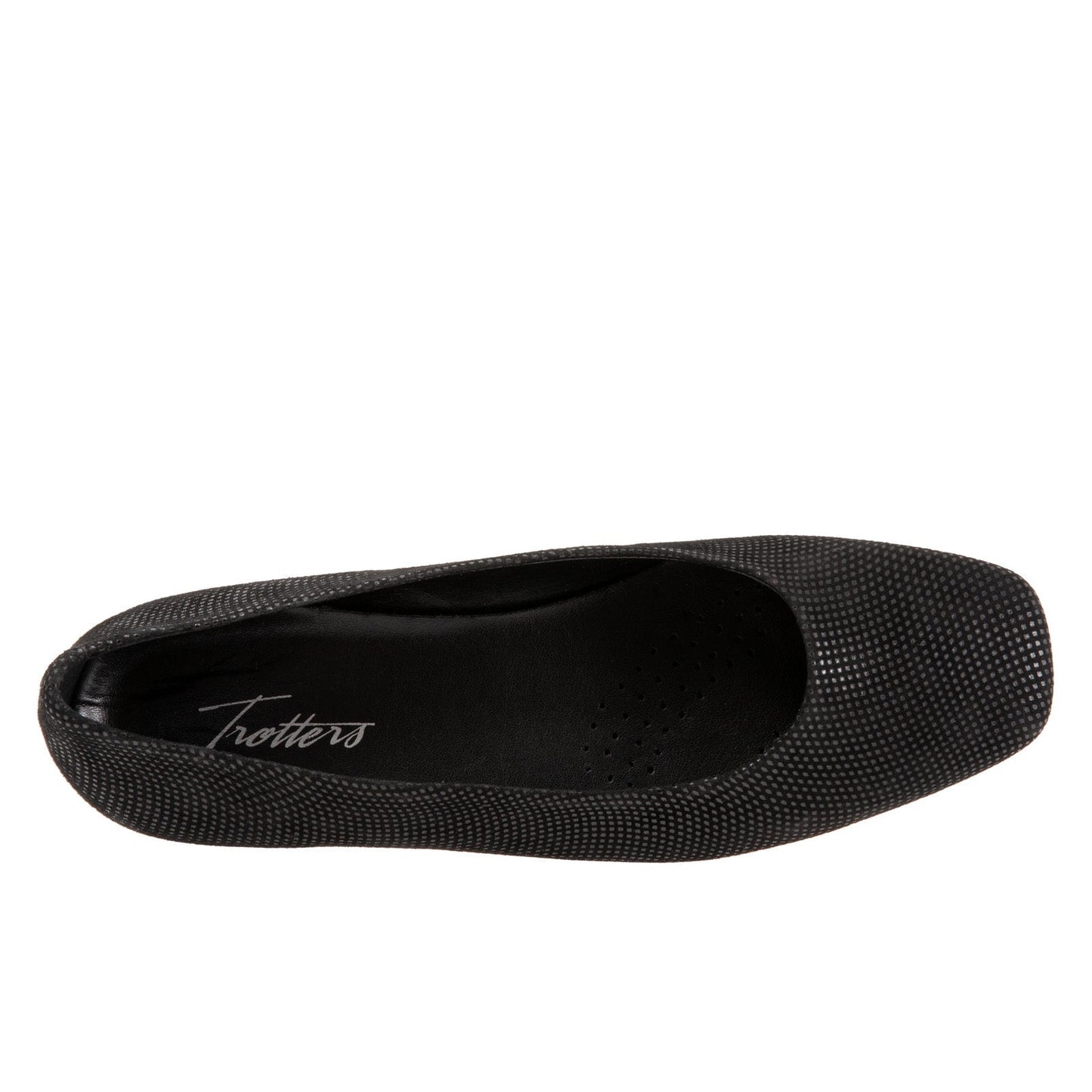 Trotters Honor T2057-004 Womens Black Leather Slip On Ballet Flats Shoes