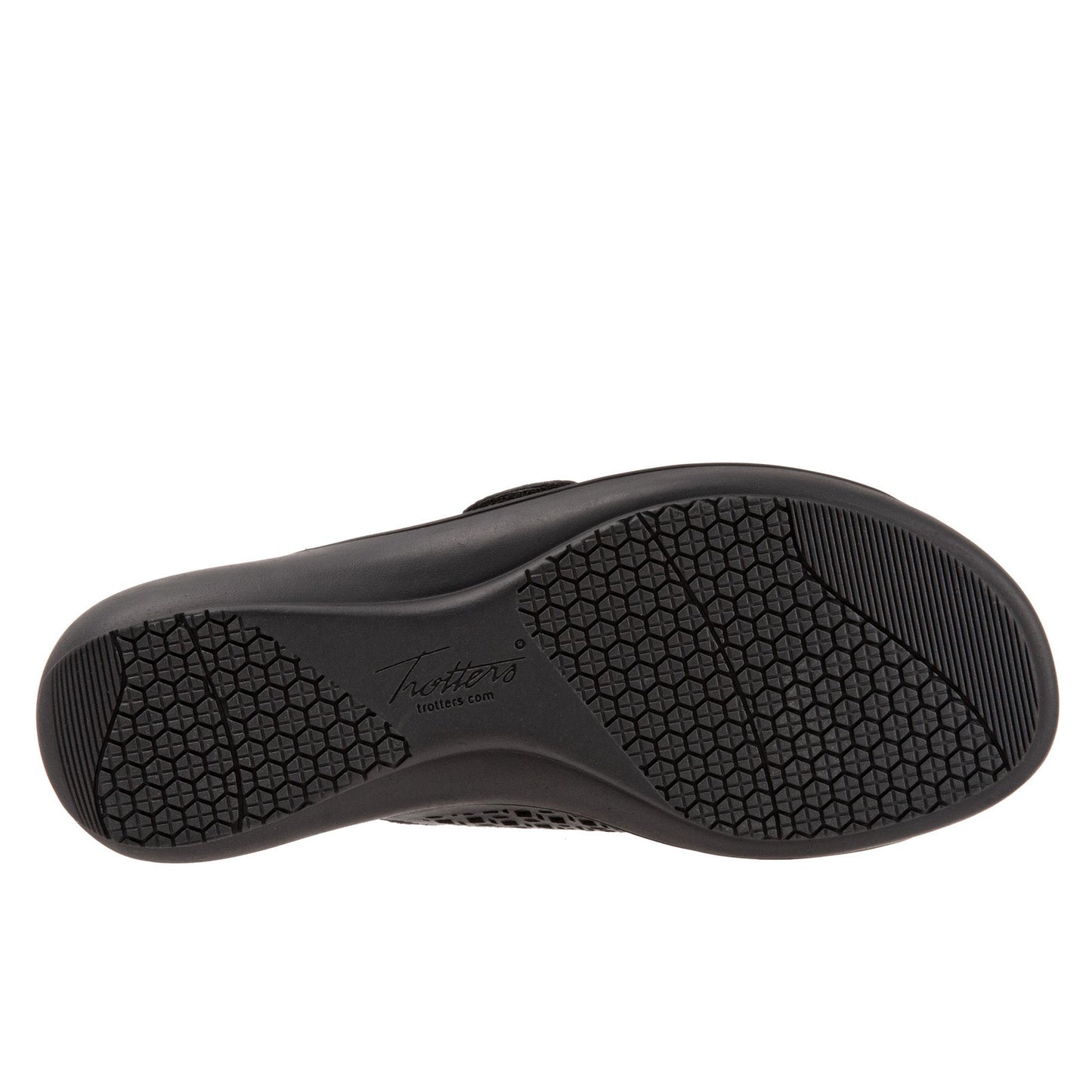 Trotters Ruthie T2113-001 Womens Black Synthetic Strap Slides Sandals Shoes