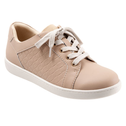 Trotters Adore T2117-112 Womens Beige Wide Leather Lifestyle Sneakers Shoes