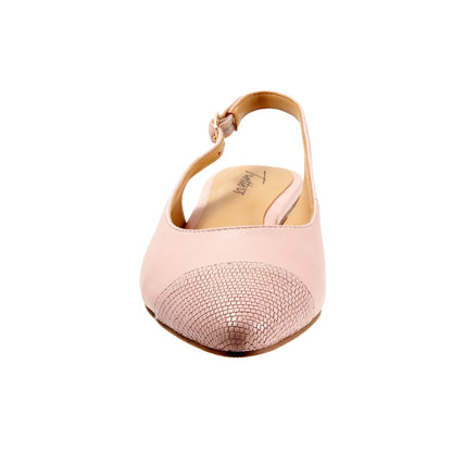 Trotters Halsey T2123-727 Womens Pink Leather Slingback Flats Shoes