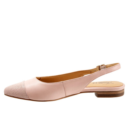 Trotters Halsey T2123-727 Womens Pink Leather Slingback Flats Shoes