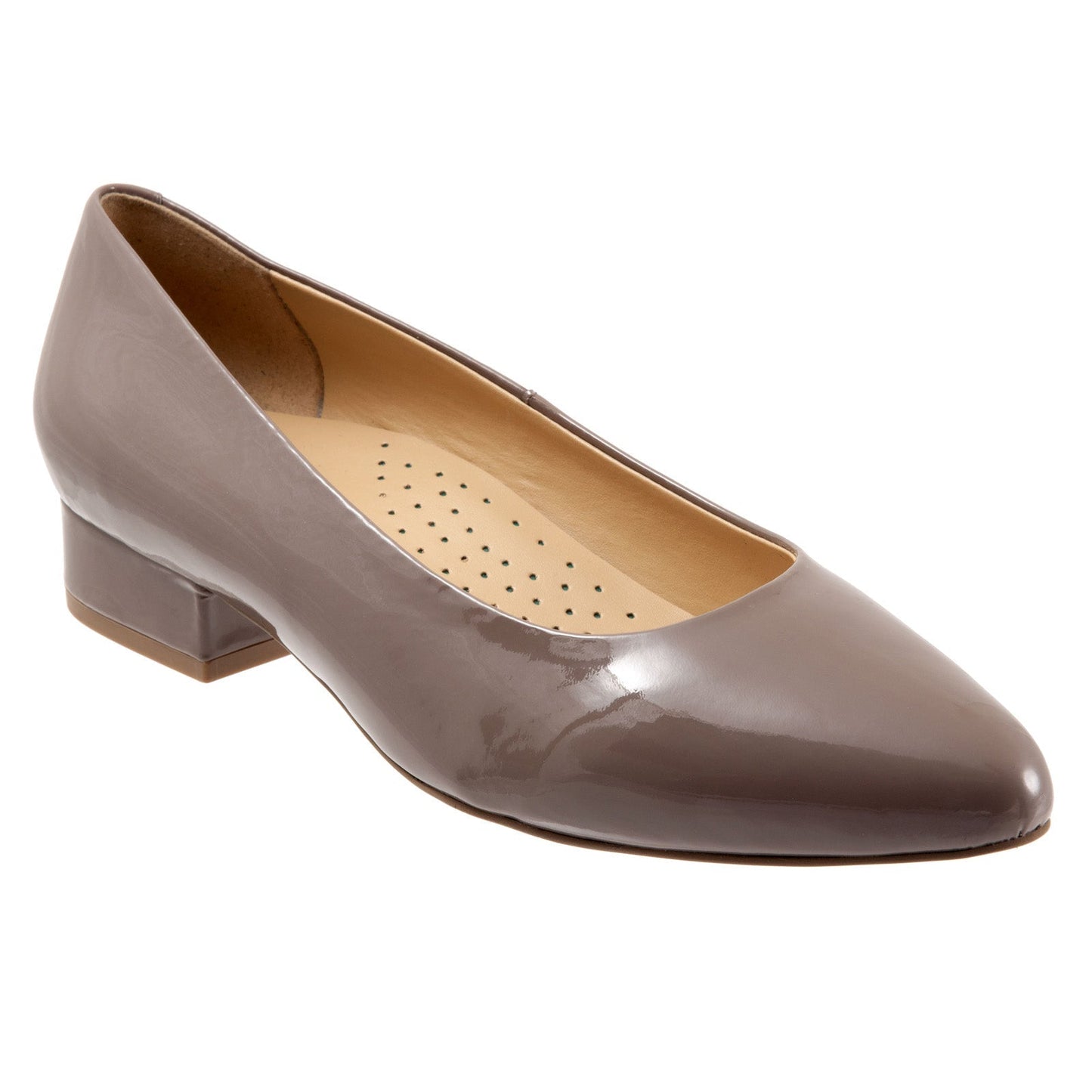 Trotters Jewel T2126-118 Womens Brown Leather Slip On Pumps Heels Shoes