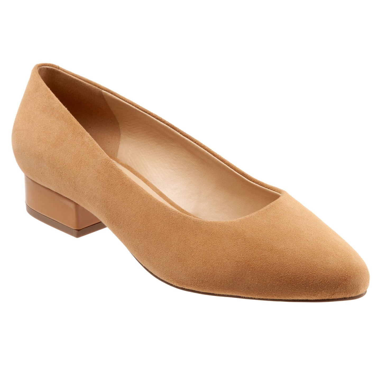 Trotters Jewel T2126-219 Womens Brown Suede Slip On Pumps Heels Shoes