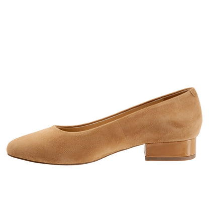 Trotters Jewel T2126-219 Womens Brown Suede Slip On Pumps Heels Shoes