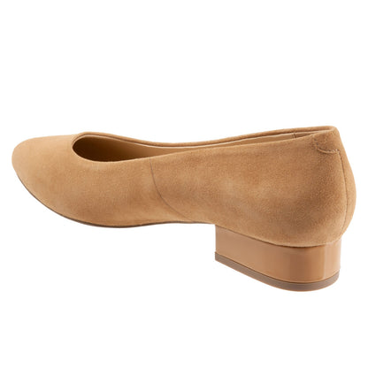 Trotters Jewel T2126-219 Womens Brown Suede Slip On Pumps Heels Shoes