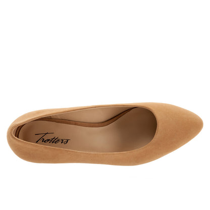 Trotters Jewel T2126-219 Womens Brown Suede Slip On Pumps Heels Shoes