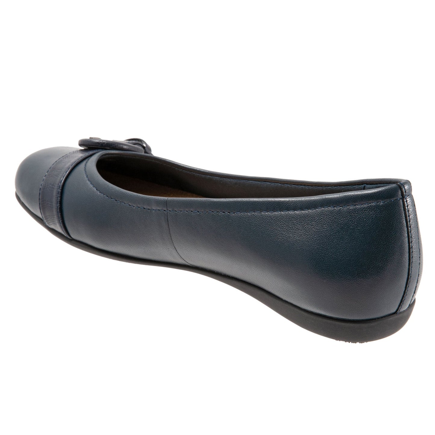 Trotters Sylvia T2166-400 Womens Blue Leather Slip On Ballet Flats Shoes