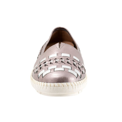 Trotters Rory T2209-914 Womens Gray Narrow Leather Loafer Flats Shoes
