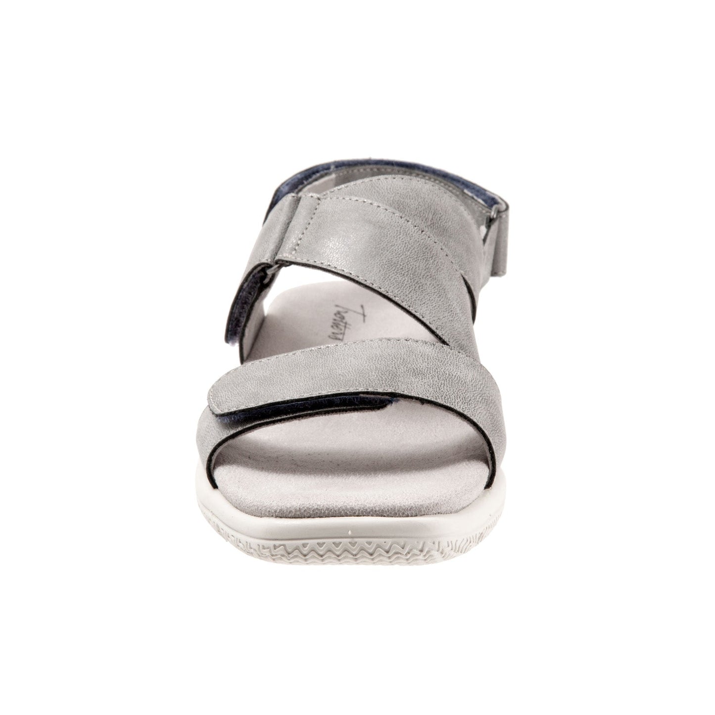 Trotters Tatia T2237-044 Womens Gray Leather Strap Sport Sandals Shoes
