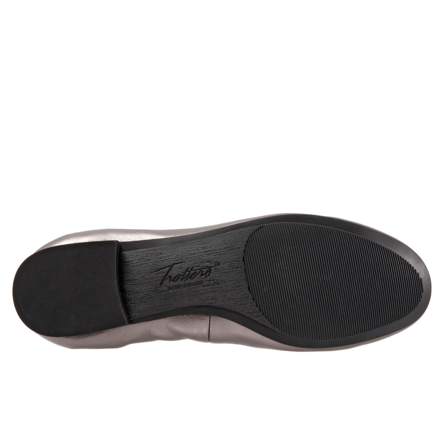 Trotters Gia T2252-033 Womens Gray Leather Slip On Ballet Flats Shoes