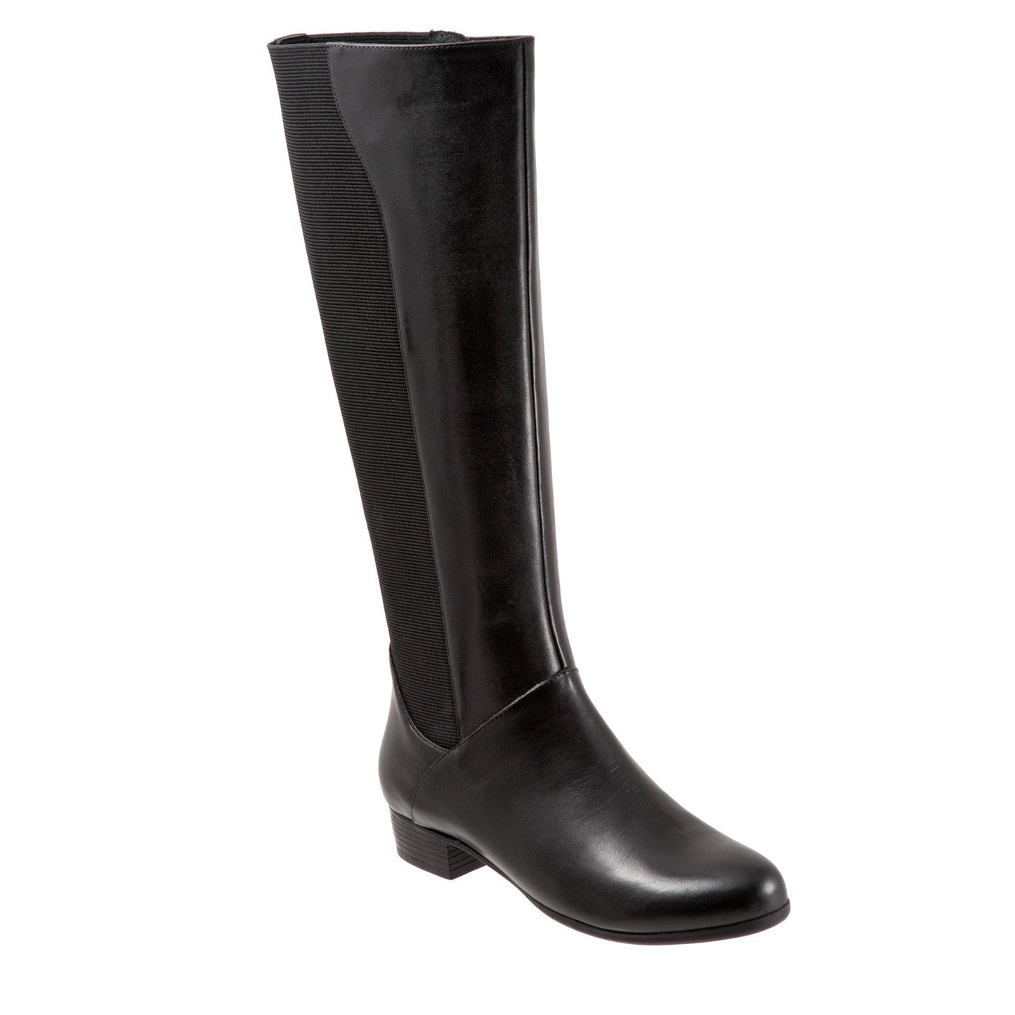 Trotters Misty Wide Shaft T2261-001 Womens Black Leather Knee High Boots