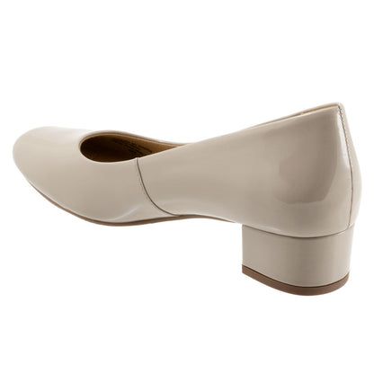 Trotters Dream T2302-256 Womens Beige Leather Slip On Pumps Heels Shoes