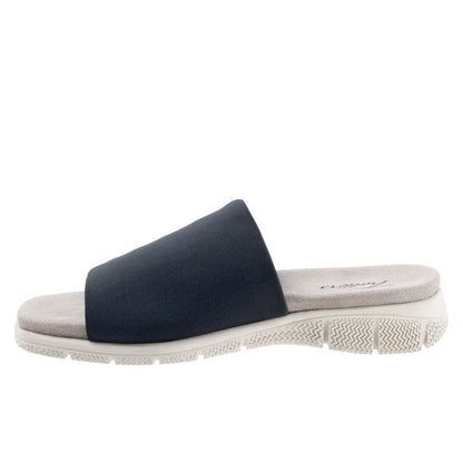 Trotters Toni T2323-400 Womens Blue Narrow Leather Slides Sandals Shoes