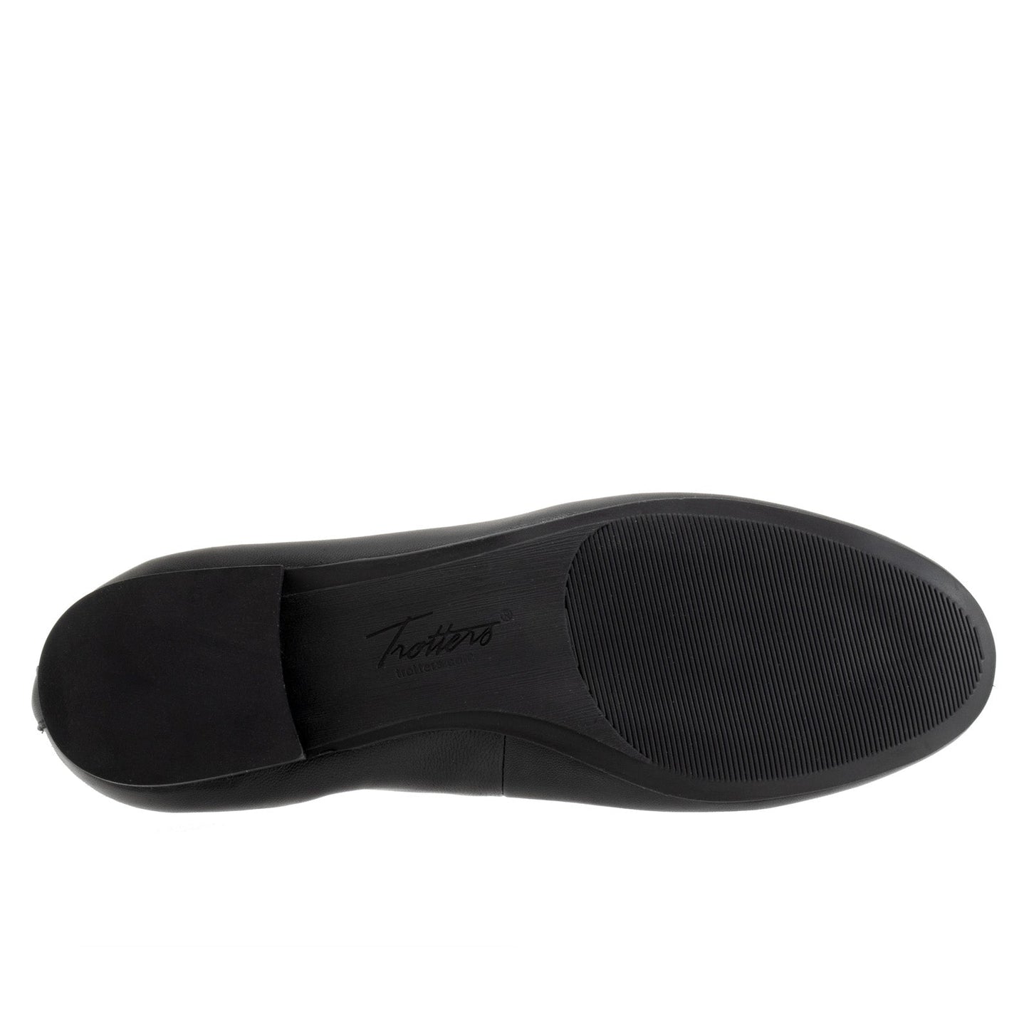 Trotters Gia Ornament T2324-001 Womens Black Leather Ballet Flats Shoes