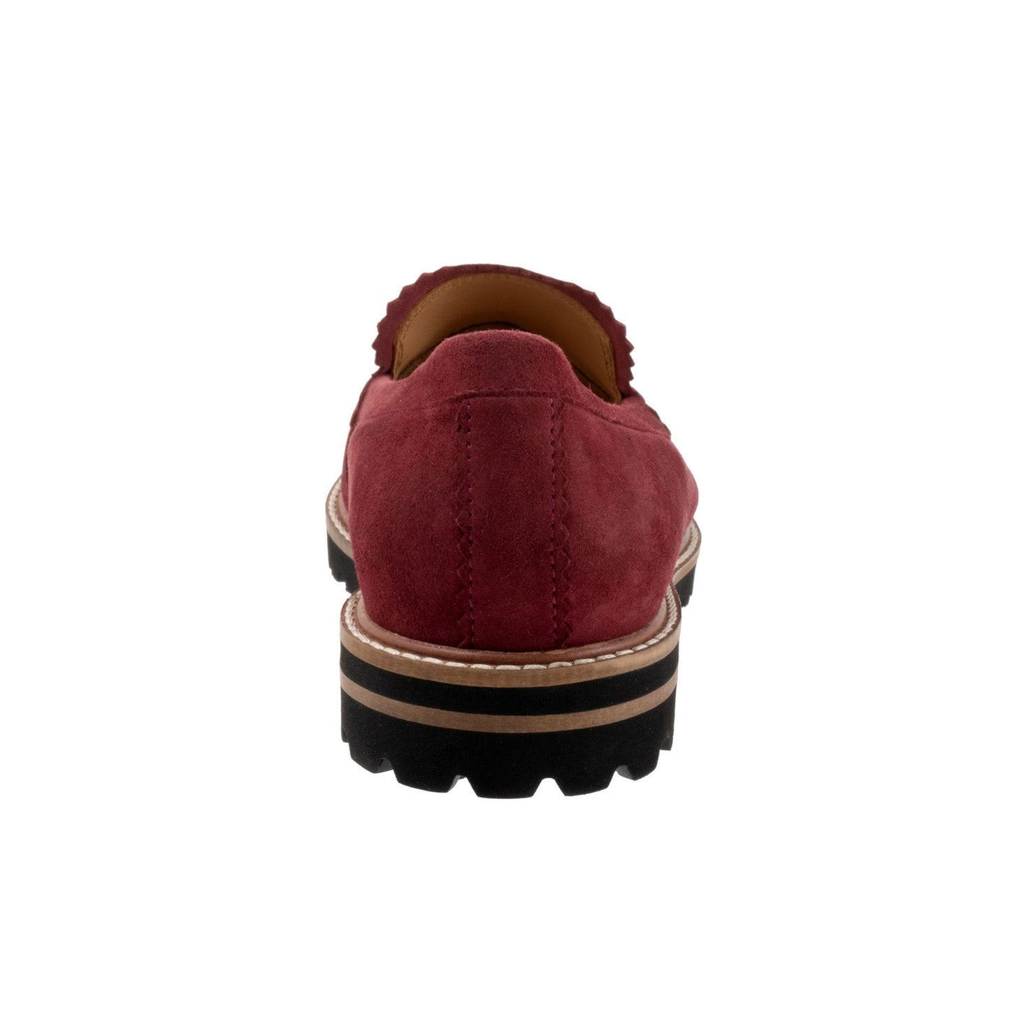 Trotters Fayth T2359-647 Womens Red Suede Slip On Loafer Flats Shoes