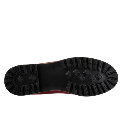 Trotters Fayth T2359-647 Womens Red Suede Slip On Loafer Flats Shoes
