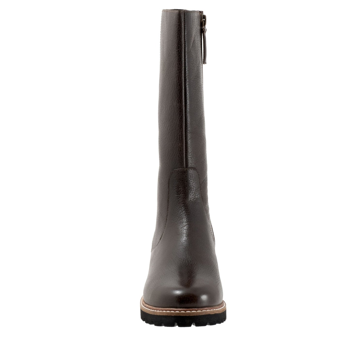 Trotters Franki T2364-266 Womens Brown Leather Zipper Casual Dress Boots