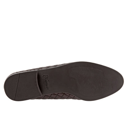 Trotters Liz T5158-235 Womens Brown Wide Leather Slip On Loafer Flats Shoes
