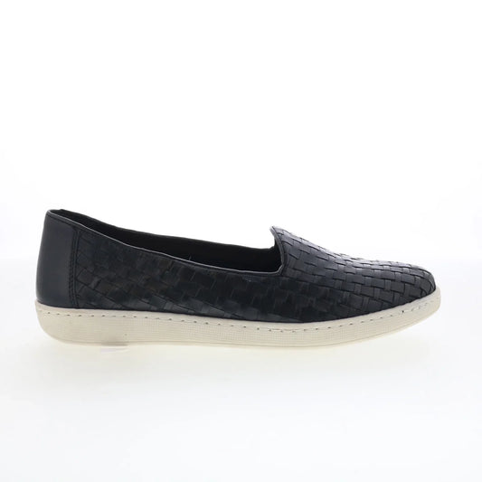 Trotters Adelina T2300-001 Womens Black Leather Slip On Loafer Flats Shoes