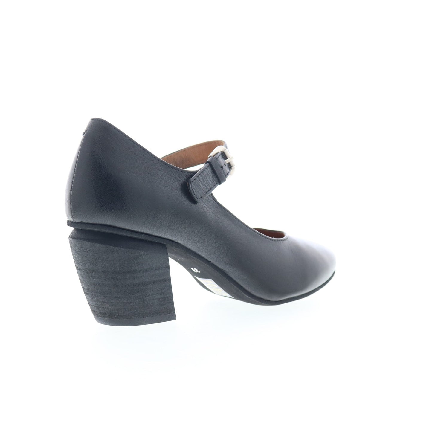 Miz Mooz Amara Womens Black Leather Hook & Loop Pumps Heels Shoes