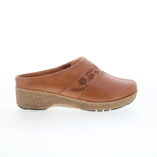 Softwalk Amber 3.0 S2303-215 Womens Brown Leather Slip On Clog Flats Shoes