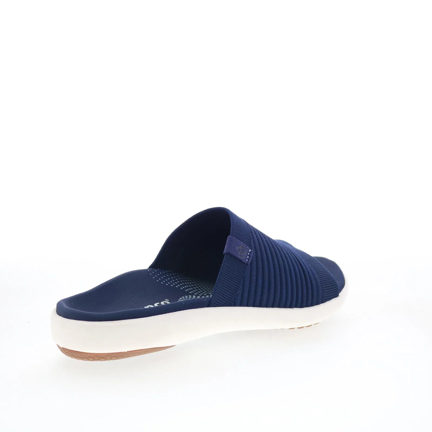 Spenco Astoria Slide SP1016PBL Womens Blue Canvas Slides Sandals Shoes